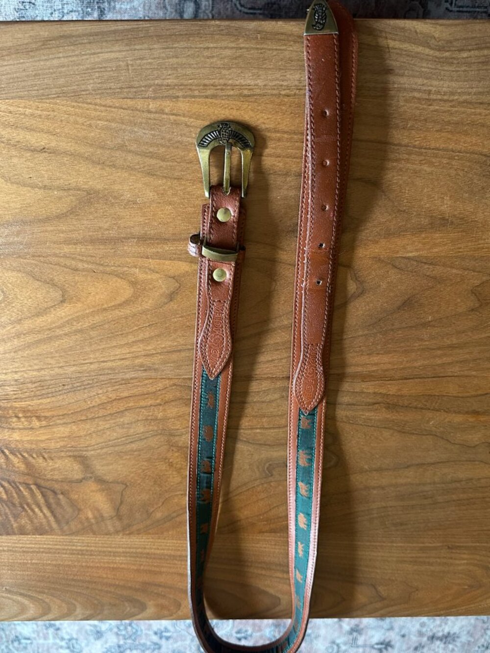 Vintage Western Leather Ribbon Belt